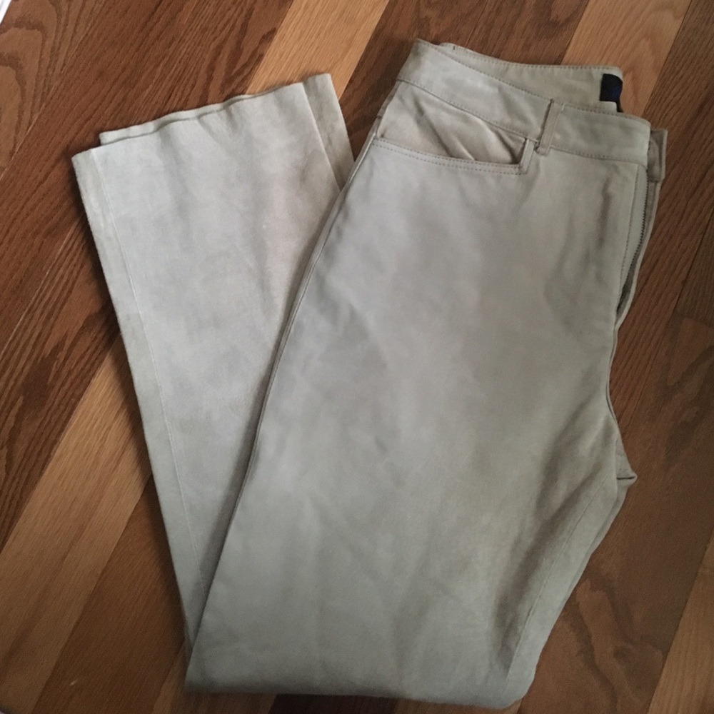 SUEDE Leather Pants beige Sz 11/12